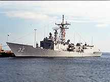 USS John Hall docked at Port of Pensacola